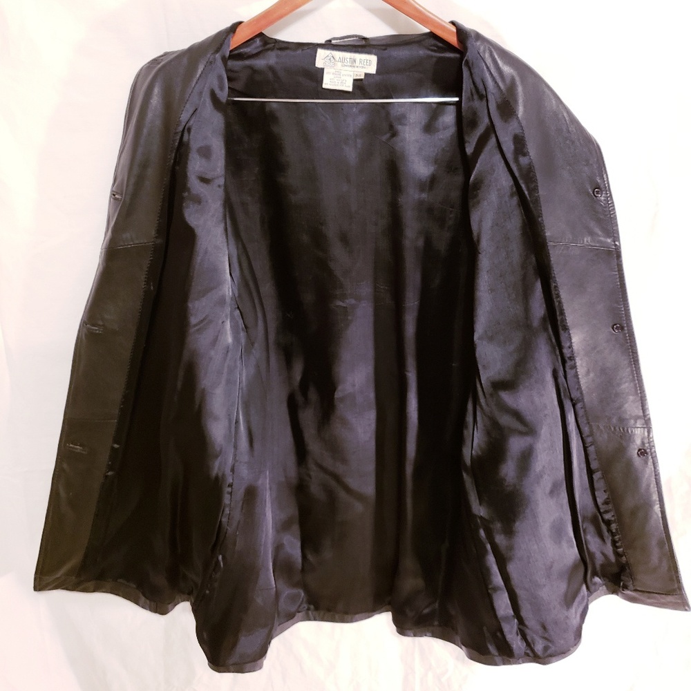 Austin Reed Leather Coat - Picture 2 of 4